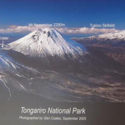 Poster des 3 volcans de Tongariro sous la neige