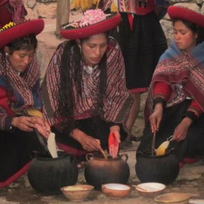 Teinture de la laine d'alpaga aux pigments naturels (village de Chinchero)