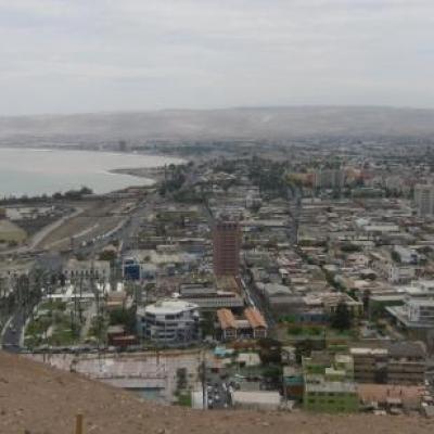 Vue d'Arica depuis le rocher El Morro qui surplombe la ville