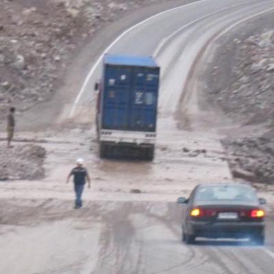Inondations sur la route du retour du parc de Lauca